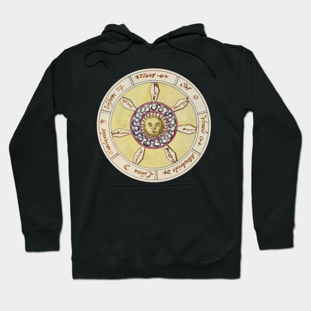 Medieval Manuscript Alchemy Astrology Hoodie by Pixelchicken